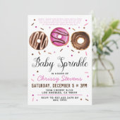 Donut Baby Sprinkle Baby Dusche Einladung (Stehend Vorderseite)