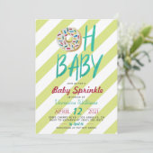 Donut Baby Sprinkle Baby Dusche Einladung (Stehend Vorderseite)