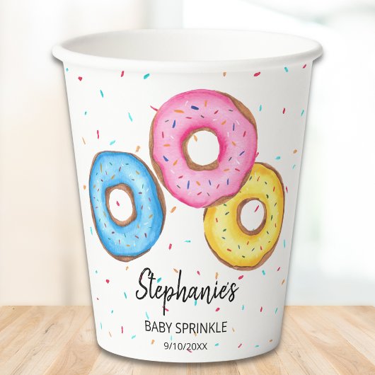 Donut Baby Sprinkle Baby Dusche Pappbecher