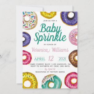 Donut Baby Sprinkle Babydusche Einladung