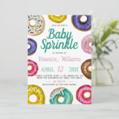 Donut Baby Sprinkle Babydusche Einladung (Stehend Vorderseite)
