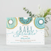Donut Baby Sprinkle Blue Doughnut Boy Sprinkle Einladung (Stehend Vorderseite)