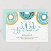 Donut Baby Sprinkle Blue Doughnut Boy Sprinkle Einladung (Vorne/Hinten)