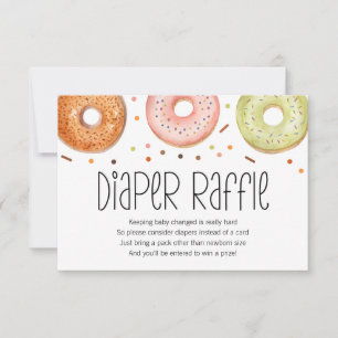 Donut Baby Sprinkle Diaper Raffekarte Dankeskarte