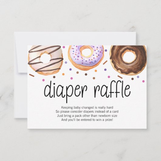 Donut Baby Sprinkle Diaper Raffekarte Dankeskarte (Vorderseite)