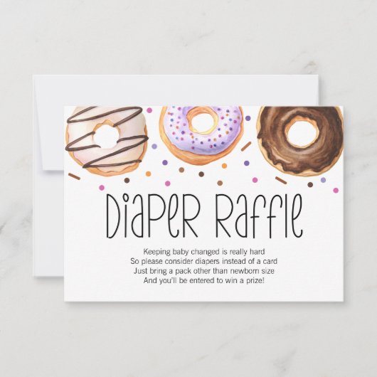 Donut Baby Sprinkle Diaper Raffekarte Dankeskarte (Vorderseite)