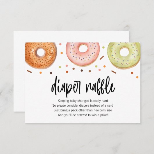 Donut Baby Sprinkle Diaper Raffekarte Dankeskarte (Vorne/Hinten)