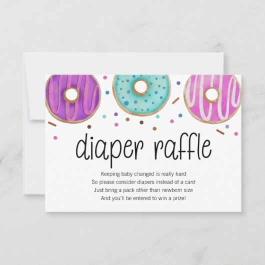 Donut Baby Sprinkle Diaper Raffekarte Dankeskarte (Vorderseite)