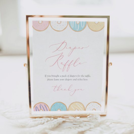 Donut Baby Sprinkle Diaper Raffle-Zeichen Poster