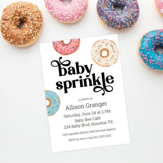 Donut Baby Sprinkle Einladung