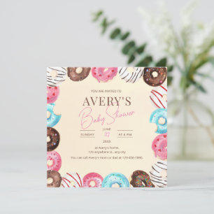 Donut Baby Sprinkle Einladung, Donuts Babyparty Einladung
