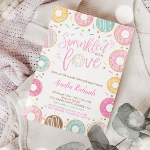 Donut Baby Sprinkle Einladung mit Liebe bestreut