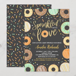 Donut Baby Sprinkle-Einladung mit Liebe bestreut Einladung