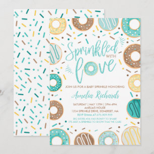 Donut Baby Sprinkle-Einladung mit Liebe bestreut Einladung