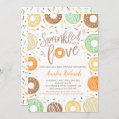 Donut Baby Sprinkle Einladung mit Liebe gesprenkel (Vorne/Hinten)