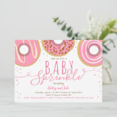 Donut Baby Sprinkle Pink Doughnut Girl Sprinkle Einladung (Stehend Vorderseite)