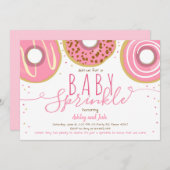 Donut Baby Sprinkle Pink Doughnut Girl Sprinkle Einladung (Vorne/Hinten)