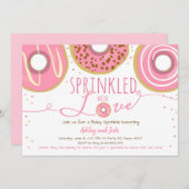 Donut Baby Sprinkle Pink Doughnut Girl Sprinkle Einladung (Vorne/Hinten)