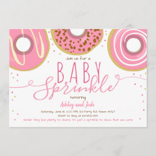 Donut Baby Sprinkle Pink Doughnut Mädchen Sprinkle Einladung