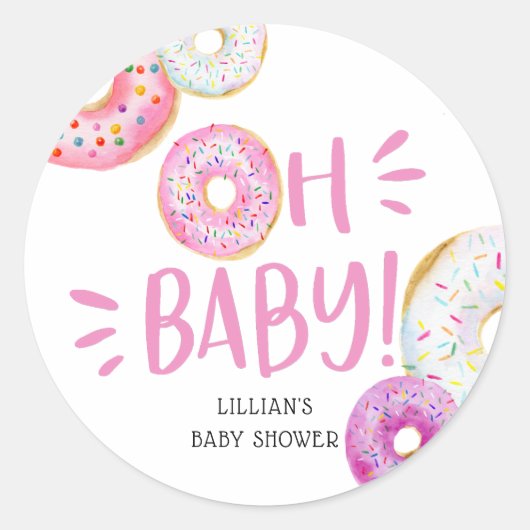 Donut Baby Sprinkle Runder Aufkleber (Vorderseite)