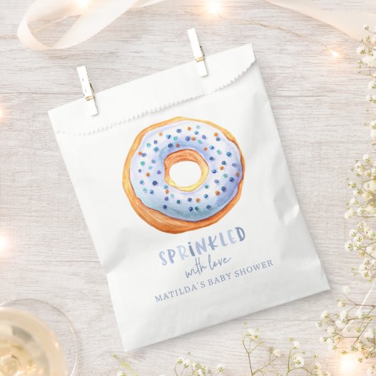 Donut Babydusche Blau niedliches elegantes Party Geschenktütchen (Ausgeschnitten)