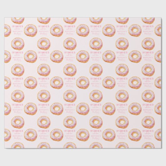 Donut Babydusche rosa mädchenhafte niedliche Begrü Geschenkpapier (Flach)