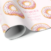 Donut Babydusche rosa mädchenhafte niedliche Begrü Geschenkpapier (Rolleneckpunkt)