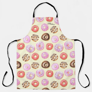 Donut Backen Moderne Aquarellfarbe Personalisiert  Schürze