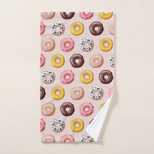 Donut Bakery Shop Muster Badhandtuch Set (Handtuch)
