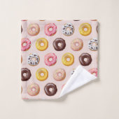 Donut Bakery Shop Muster Badhandtuch Set (Waschlappen)