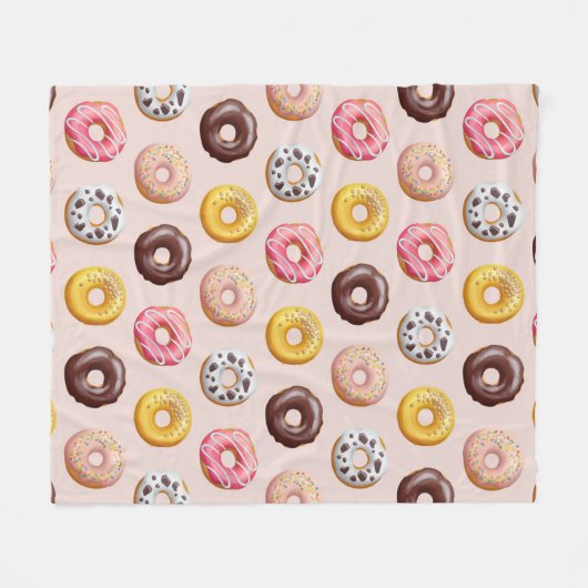 Donut Bakery Shop Muster Fleecedecke (Vorderseite (Horizontal))