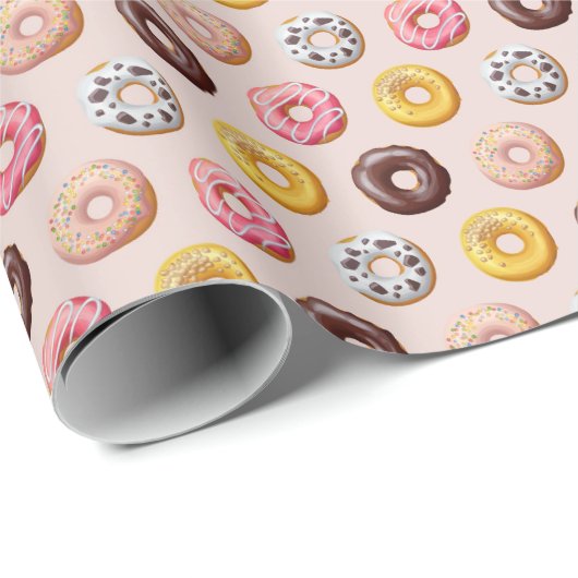 Donut Bakery Shop Muster Geschenkpapier (Rolleneckpunkt)