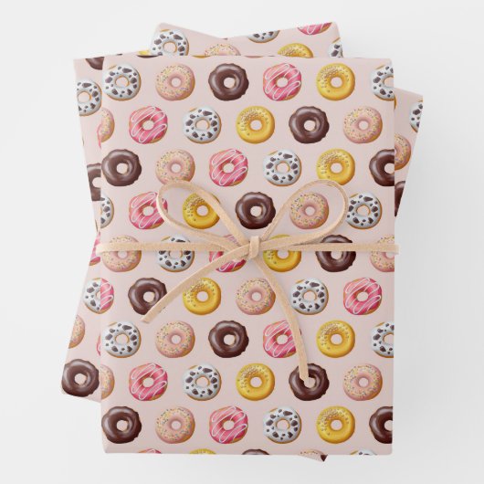 Donut Bakery Shop Muster Geschenkpapier Set (Beispiel)