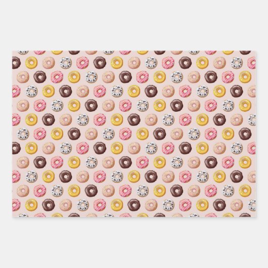 Donut Bakery Shop Muster Geschenkpapier Set (Vorderseite)