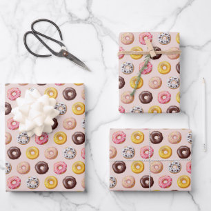 Donut Bakery Shop Muster Geschenkpapier Set