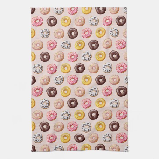 Donut Bakery Shop Muster Geschirrtuch (Vertikal)