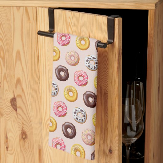 Donut Bakery Shop Muster Geschirrtuch (Drittel gefaltet)
