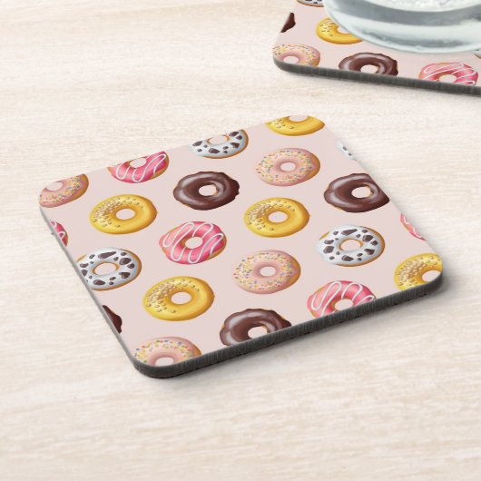 Donut Bakery Shop Muster Getränkeuntersetzer (Linke Seite)