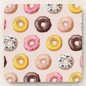 Donut Bakery Shop Muster Getränkeuntersetzer (Vorderseite)