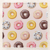 Donut Bakery Shop Muster Glasuntersetzer (Vorderseite)