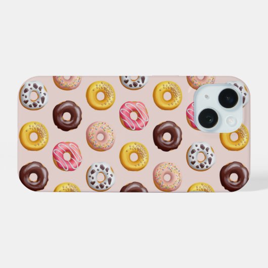 Donut Bakery Shop Muster iPhone 15 Hülle (Rückseite (Horizontal))