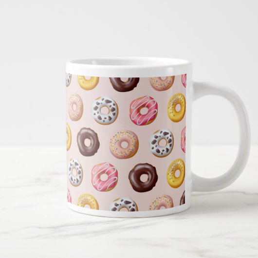 Donut Bakery Shop Muster Jumbo-Tasse (Rechts)
