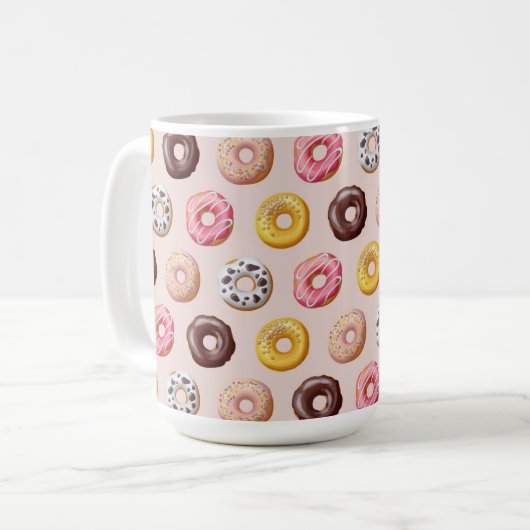 Donut Bakery Shop Muster Kaffeetasse (Vorderseite Links)