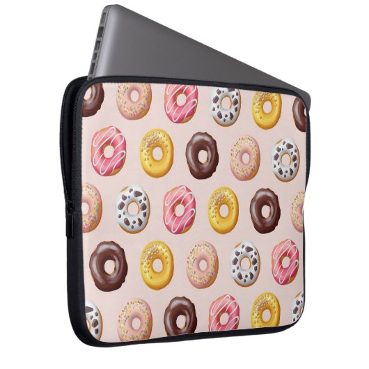 Donut Bakery Shop Muster Laptopschutzhülle (Vorne Rechts)