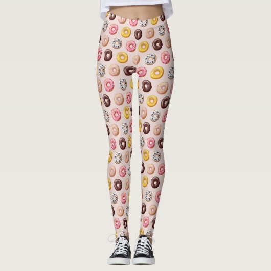 Donut Bakery Shop Muster Leggings (Vorderseite)