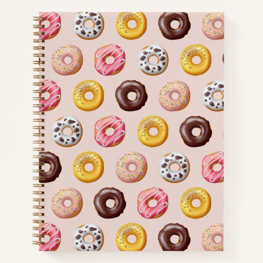 Donut Bakery Shop Muster Notizblock (Vorderseite)