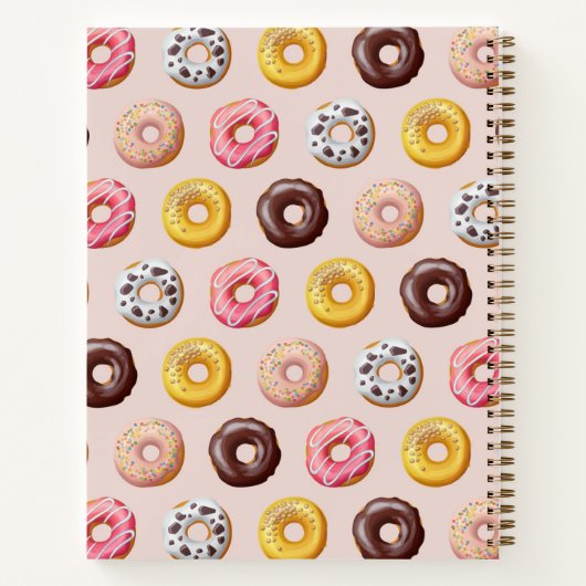 Donut Bakery Shop Muster Notizblock (Rückseite)