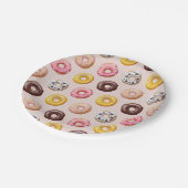 Donut Bakery Shop Muster Pappteller (Schrägansicht)