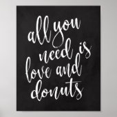 Donut Bar 8x10 Chalboarboard Hochzeitszeichen Poster (Vorne)