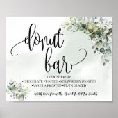 Donut Bar Hochzeit Empfang Eukalyptus grün Poster (Vorne)